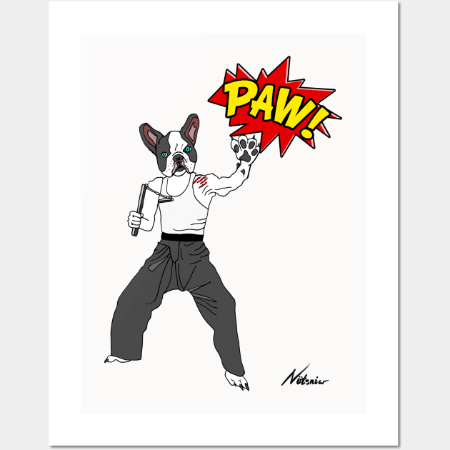 PAW POW Karate Dog Wall Art by notsniwart